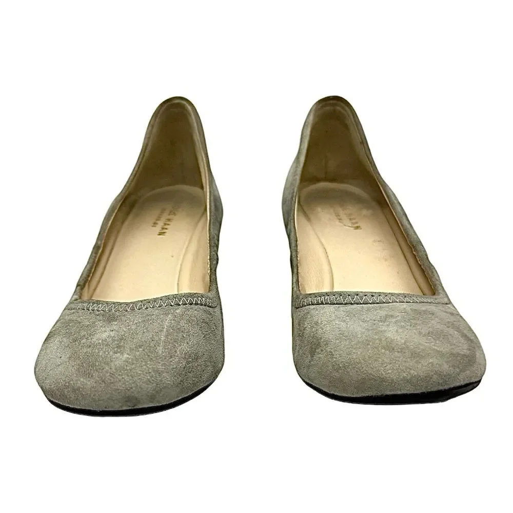 Cole Haan Grand OS Wedge Heels Women’s Size 6 B Gray Suede Slip Ons Pre-Owned